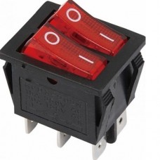 INTERUPTOR DUPLO LUMINOSO VERMELHO 22X30