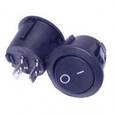 INTERRUPTOR REDONDO PRETO 2 T. (DIAM. 20MM)